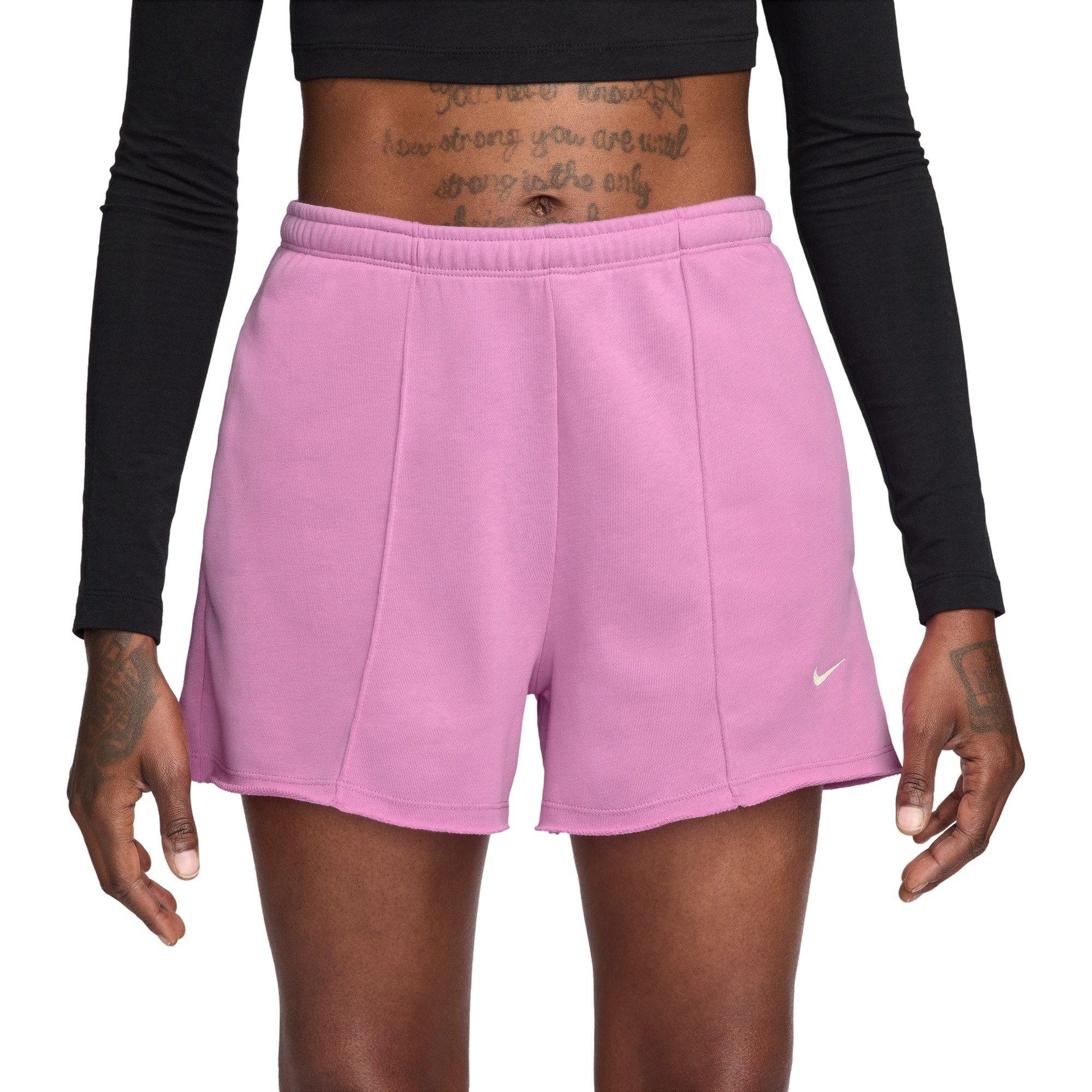 Nike Women's Sportswear Chill Terry Mid-Rise French Terry Shorts - Magenta - MAGENTA